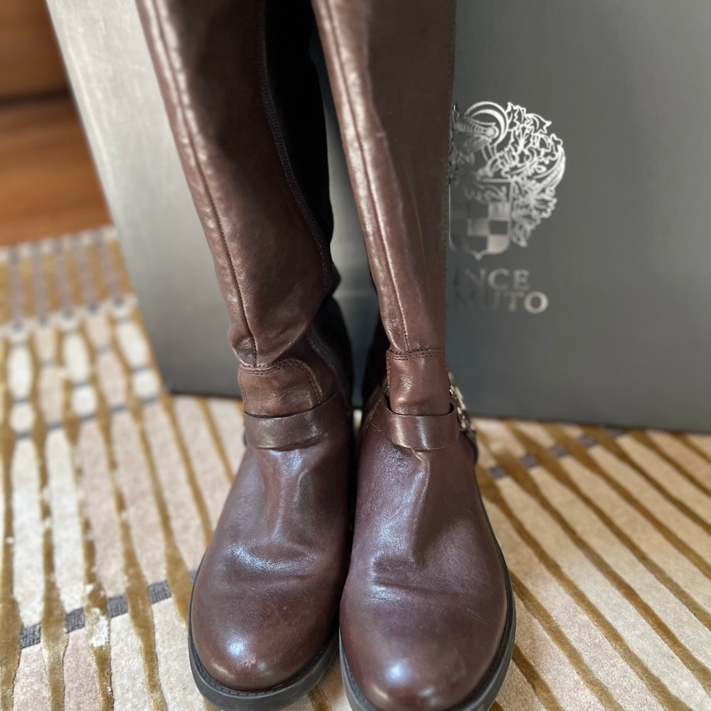 Vince Camuto Brown Leather Tall Boots